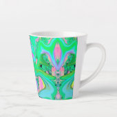 Retro Pink und Light Blue Liquide Art auf Hydrange Milchtasse (Rechts)