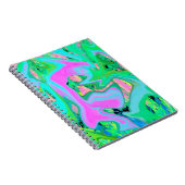 Retro Pink und Light Blue Liquide Art auf Hydrange Notizblock (Rechte Seite)