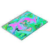 Retro Pink und Light Blue Liquide Art auf Hydrange Notizblock (Linke Seite)