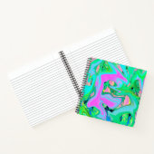 Retro Pink und Light Blue Liquide Art auf Hydrange Notizblock (Innenseite)