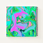 Retro Pink und Light Blue Liquide Art auf Hydrange Notizblock (Rückseite)