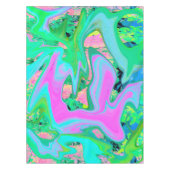Retro Pink und Light Blue Liquide Art auf Hydrange Tischdecke (Vorderseite)