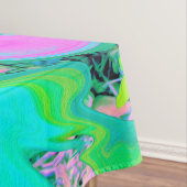 Retro Pink und Light Blue Liquide Art auf Hydrange Tischdecke (Beispiel)
