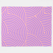 Retro Pink und Lila Muster der Groovy Lines Fleecedecke (Vorderseite (Horizontal))