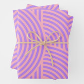 Retro Pink und Lila Muster der Groovy Lines Geschenkpapier Set (Beispiel)
