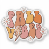 Retro Pink und Orange Fall Vibes Aufkleber (Vorderseite)