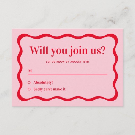 Retro Pink und Red Wave werden Sie uns UAWG beitre Begleitkarte (Vorderseite)