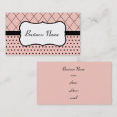 Retro-Pink und Schwarze Visitenkarten Visitenkarte (Vorne/Hinten)