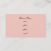 Retro-Pink und Schwarze Visitenkarten Visitenkarte (Rückseite)