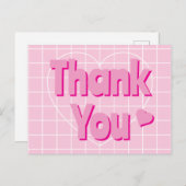 Retro Pink Vielen Dank Postkarte (Vorne/Hinten)
