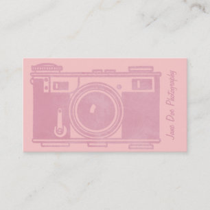 Retro Pink Vintage Filmkamera Visitenkarte