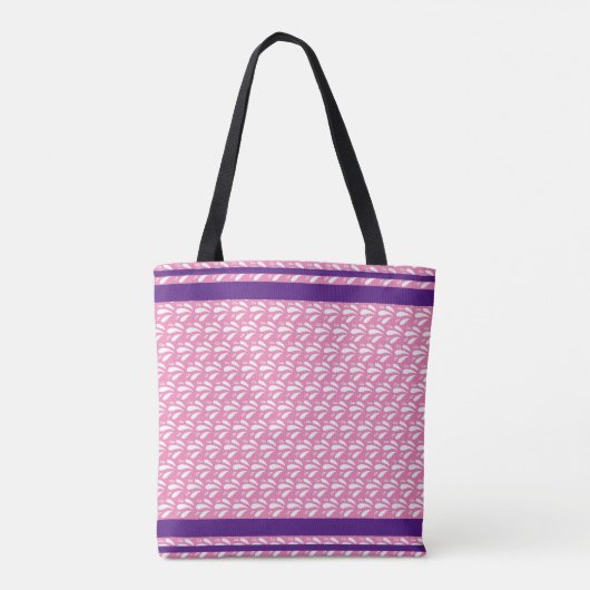 Retro Pink Water Pattern Canoe Otter Individuelle  Tasche (Rückseite)