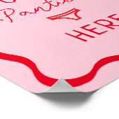 Retro Pink Wavy Drop Ihre Panties Hier Spiel-Zeich Poster (Ecke)