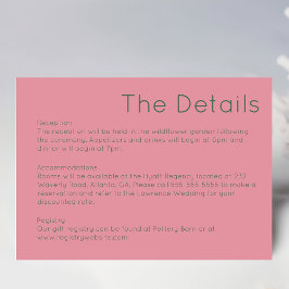 Retro Pink Wedding Response Card RSVP Karte