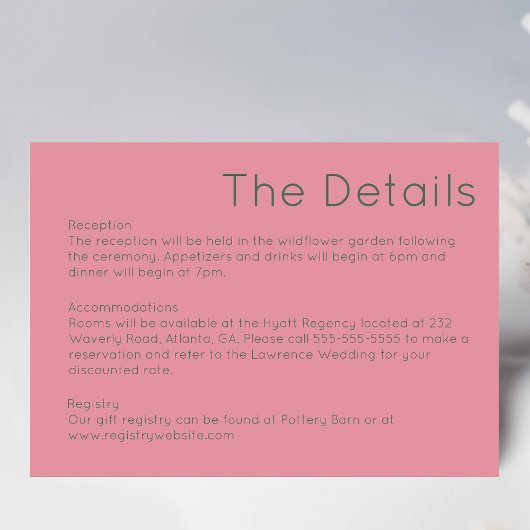 Retro Pink Wedding Response Card RSVP Karte