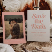 Retro Pink Wedding Save The Date