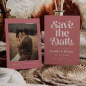 Retro Pink Wedding Save the Date