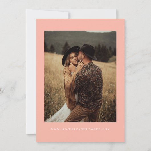 Retro Pink Wedding Save The Date (Rückseite)