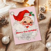 Retro Pink Weihnachten Einladung