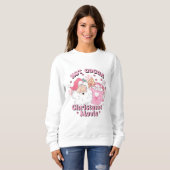 Retro Pink Weihnachten Heiße Kakaoferien Sweatshirt (Vorne ganz)