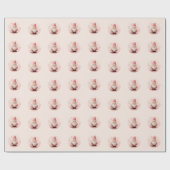 Retro Pink Weihnachtsmann Geschenkpapier (Flach)