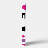 Retro Pink White Monogram Polka Dots Case-Mate iPhone Hülle (Rückseite / Rechts)