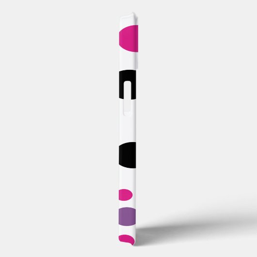 Retro Pink White Monogram Polka Dots Case-Mate iPhone Hülle (Rückseite / Rechts)