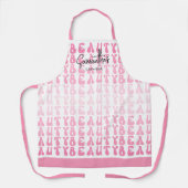 Retro Pink & White Trendy Girly Beauty Salon Name Schürze (Vorderseite)