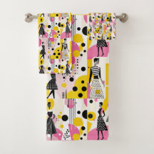 Retro Pink Yellow Black Ladys