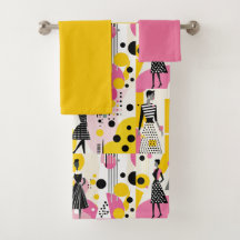 Retro Pink Yellow Black Ladys