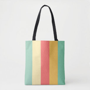 Retro Pink Yellow Green Blue Streifen Tasche