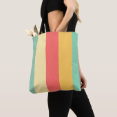 Retro Pink Yellow Green Blue Streifen Tasche (Von Nahem)