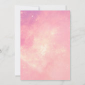 Retro Pink Zwei der Mondraum Geburtstag Einladung (Rückseite)