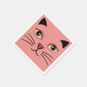 Retro Pinke Katze Serviette (Ecke)