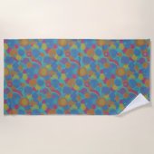 Retro-Pinselmuster Strandtuch (Vorderseite)