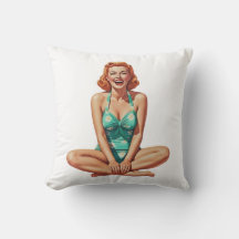 Retro PinUp 1950er Girl in Floral Swimsuit
