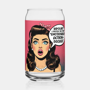 Retro Pinup_ Action Geladen Dosenglas