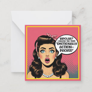 Retro Pinup_ Action Geladen Mitteilungskarte