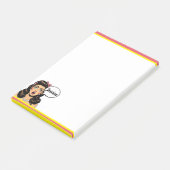 Retro Pinup_ Action verpackt Post-it Klebezettel (angewinkelt)