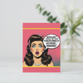 Retro Pinup_ Action verpackt Postkarte (Stehend Vorderseite)