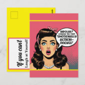 Retro Pinup_ Action verpackt Postkarte (Vorne/Hinten)