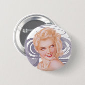Retro Pinup der 40er Button (Vorne & Hinten)