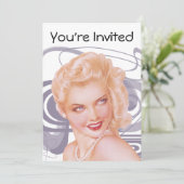 Retro Pinup der 40er Einladung (Stehend Vorderseite)