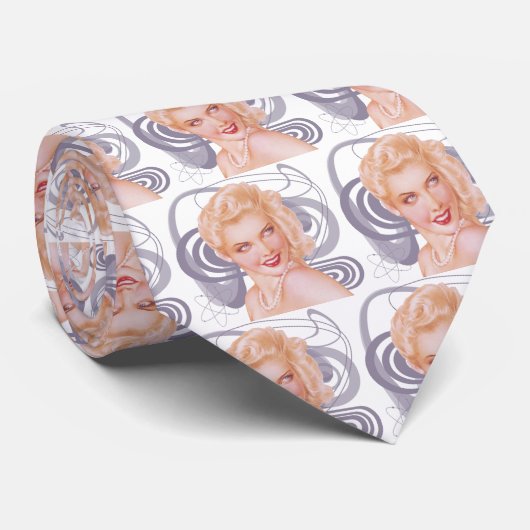 Retro Pinup der 40er Krawatte (Gerollt)