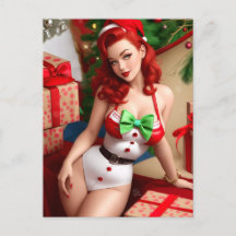 Retro-Pinup-Feiertagspostkarte