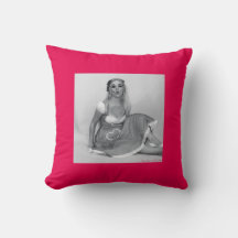 Retro Pinup Funny Quote Story Pink Cushion Kissen 