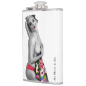 Retro Pinup Girl Hip Flask Miss Cherrie White Alt Flachmann (Links)
