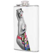 Retro Pinup Girl Hip Flask Miss Cherrie White Flachmann (Links)
