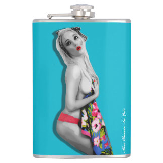 Retro Pinup Girl Hip Flask mit Miss Cherrie Aquama Flachmann