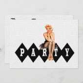 Retro Pinup Girl Party Einladung (Vorne/Hinten)
